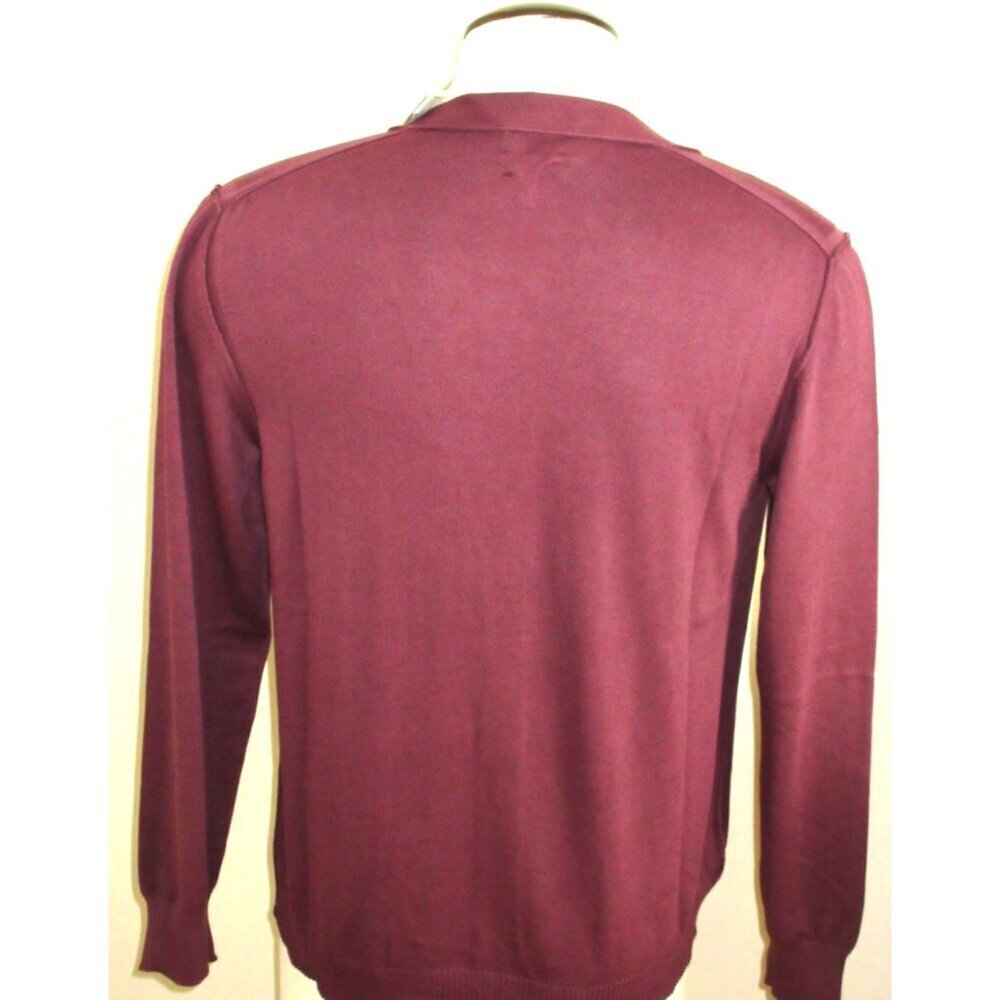 OOBE Brand Men's Ashworth Cotton Cardigan Italian Made Sweater Currant Red NWT - Picture 4 of 9